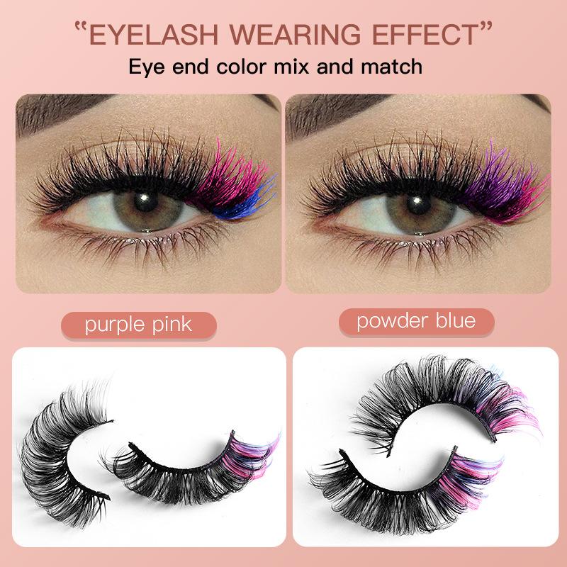 7 Paar Kleurrijke Nepwimpers 3 - Eyelash Extension Russian Volume recensie en prijs